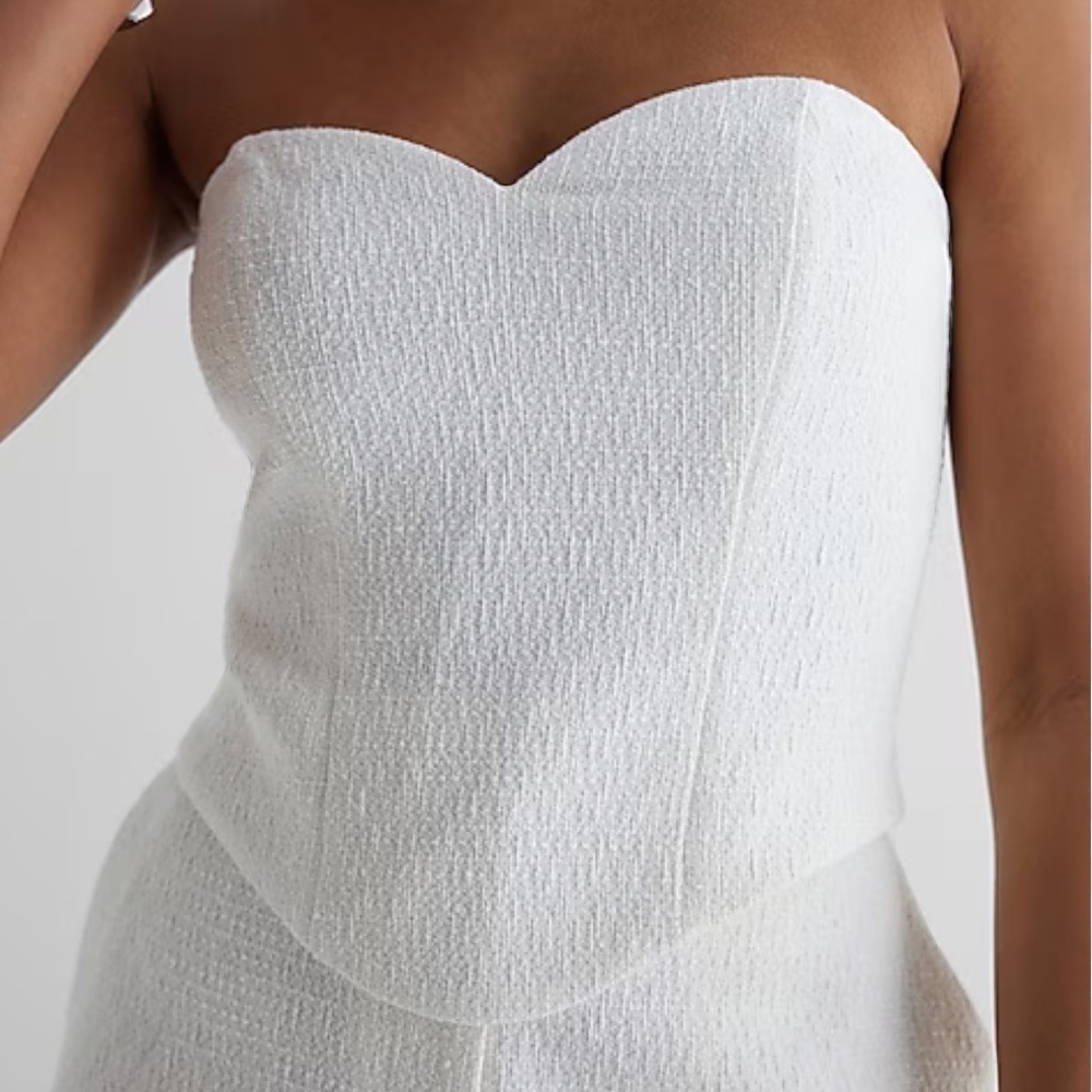 Express Metallic Tweed Corset Tube Top